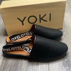 New in Box YOKI Women's Mules Flat Sandal-ALEXA-02-Black Size 8.5